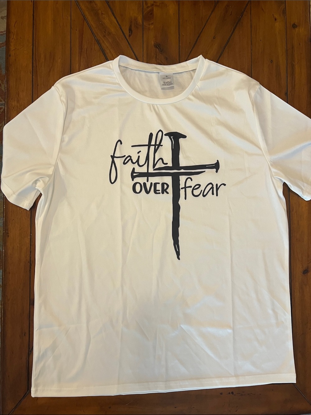 Source Unknown White 'Faith Over Fear' Short-Sleeve Graphic Tee